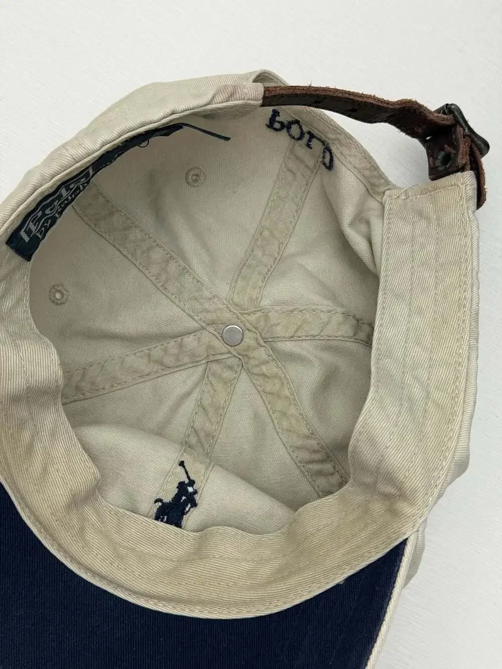 Vintage Polo Ralph Lauren Classic Adjustable Leather Strap Hat